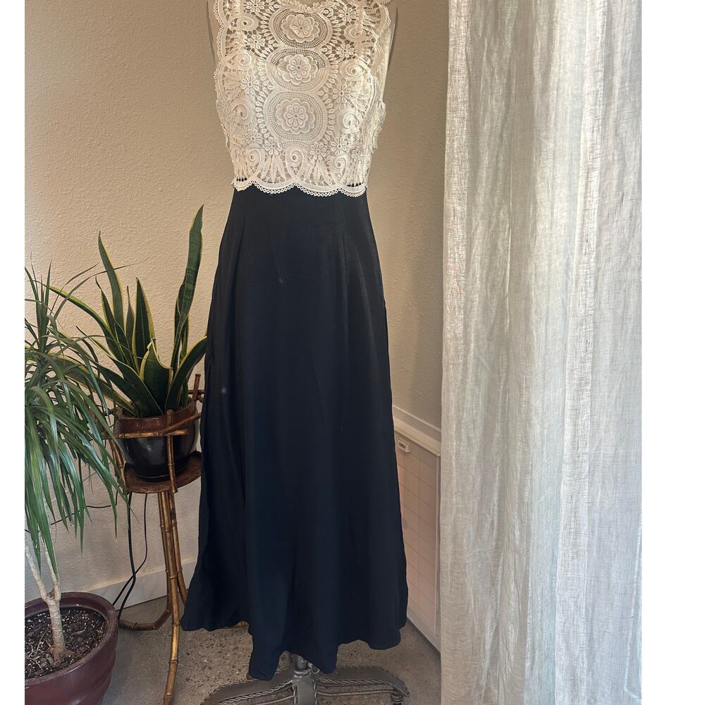 Susan Roselli for Vijack Women's 4 Dress Black White Crotchet Lace Vintage 80s - Picture 2 of 5